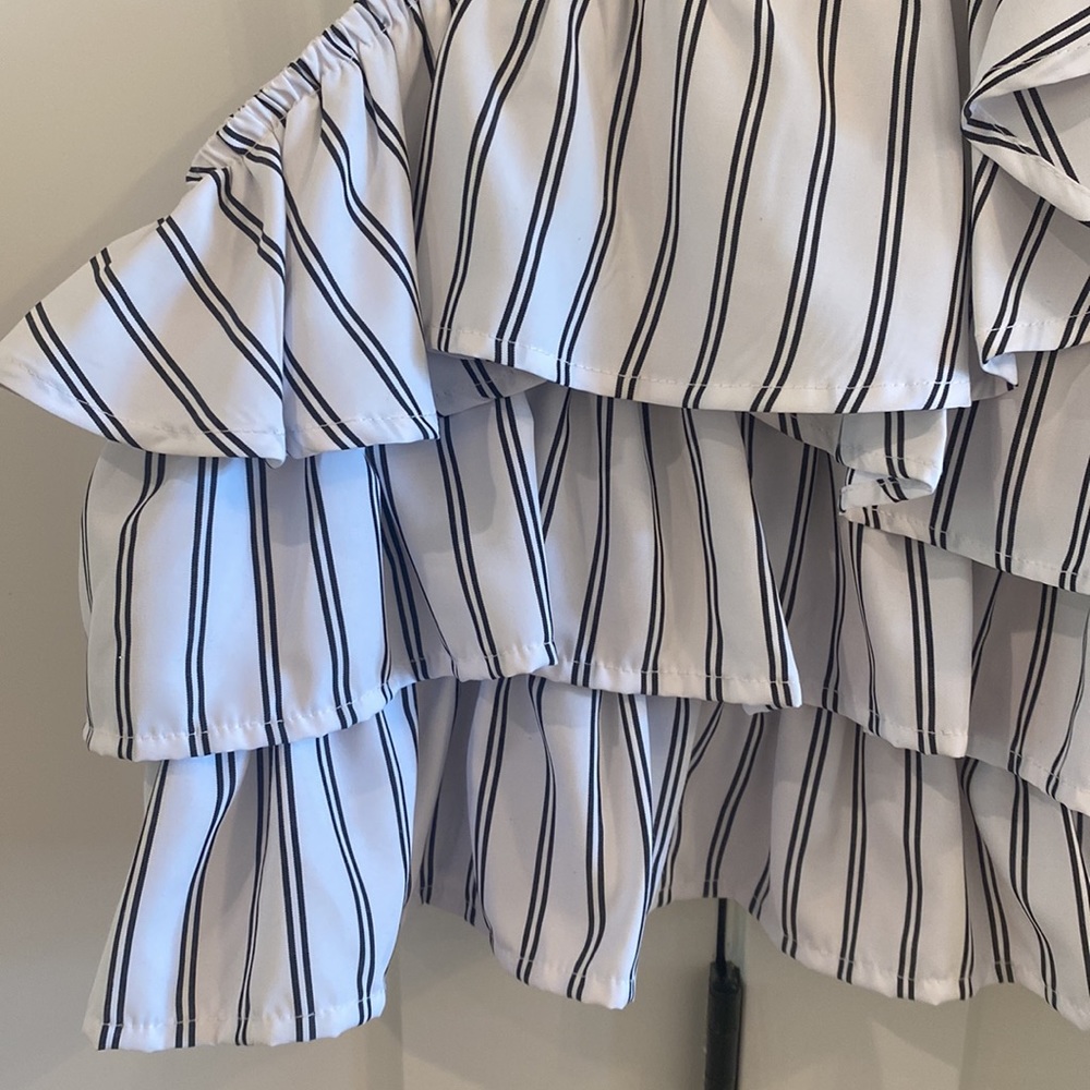 Habitual Kid Ruffles white/black strip top NEW with tags - size 12 - Picture 2 of 9